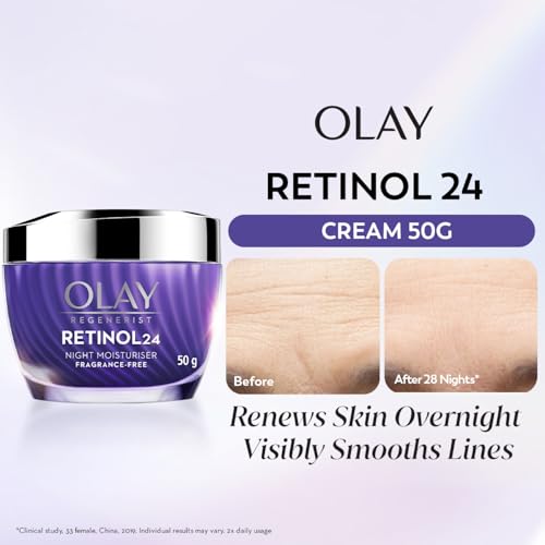 Olay Regenerist Retinol 24 Night Cream l Renews and Resurfaces Skin Overnight l No Redness or Irritation | Fragrance Free l Normal, Oily, Dry and Combination Skin l 50g - Image 3