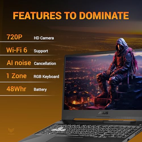 ASUS TUF A15 (2025), AMD Ryzen 7 7445HS, Gaming Laptop(RTX 3050,75W TGP,16GB DDR5(Upgradeable Upto 64GB )512GB SSD,FHD,15.6",144Hz,RGB Keyboard,48Whrs,Windows 11,Graphite Black,2.3 Kg) FA506NCG-HN199W - Image 3