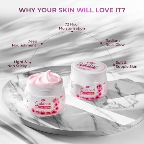 Dabur Gulabari Moisturizing Cold Cream 100gm + Lip Balm 8gm (Free) | With Goodness of Natural Rose Oil & Vitamin E | Intense Hydration and Deep Moisturization | For Smooth & Soft skin | All Skin types - Image 6