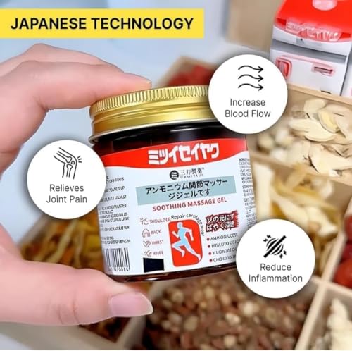 Japanese Formula Soothing Massage Gel for Joint & Muscle Pain Relief – Arnica, Mugwort, Hyaluronic Acid – Back, Neck, Knee & Leg Massage Balm – 100% Herbal Fast Absorption Formula (PACK OF 2) - Image 6