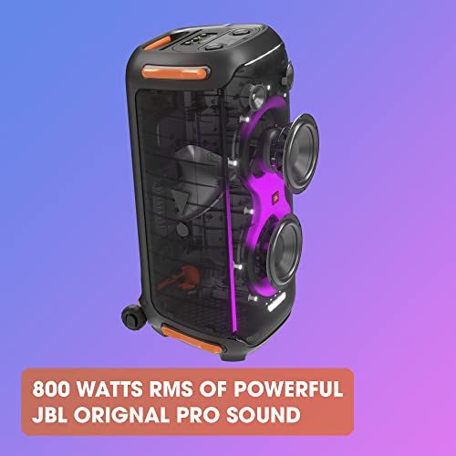 JBL PartyBox 710 Bluetooth Party Speaker with Dynamic Music Synced Flashing Club Pattern Lightshow, Pro Sound, Splashproof, PartyBox App Personalisation,Guitar and Mic Input(800 Watt RMS, Black) - Image 3