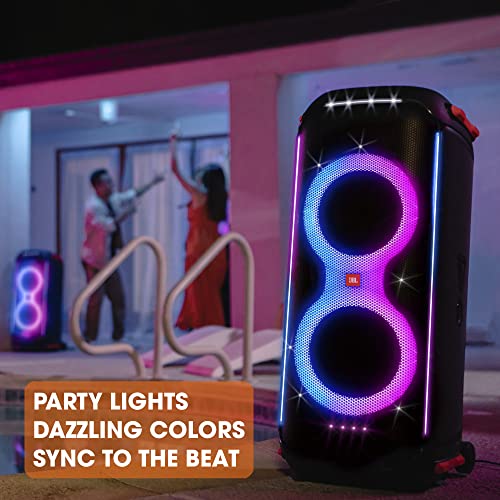 JBL PartyBox 710 Bluetooth Party Speaker with Dynamic Music Synced Flashing Club Pattern Lightshow, Pro Sound, Splashproof, PartyBox App Personalisation,Guitar and Mic Input(800 Watt RMS, Black) - Image 4
