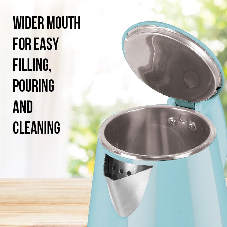 Havells Aqua Plus Electric Kettle 1.2 Litre, 1250 Watt | 304 Stainless Steel Inner Body | Cool Touch Body | Auto Shut-Off |Wider Mouth|2 Years Door Step Warranty by Havells (Blue) - Image 7