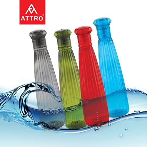 Attro Tribot Plastic 1000Ml Water Bottle For Fridge, Office, Sports, School, Gym, Yoga, Assorted Color - Set Of 4 - Image 7