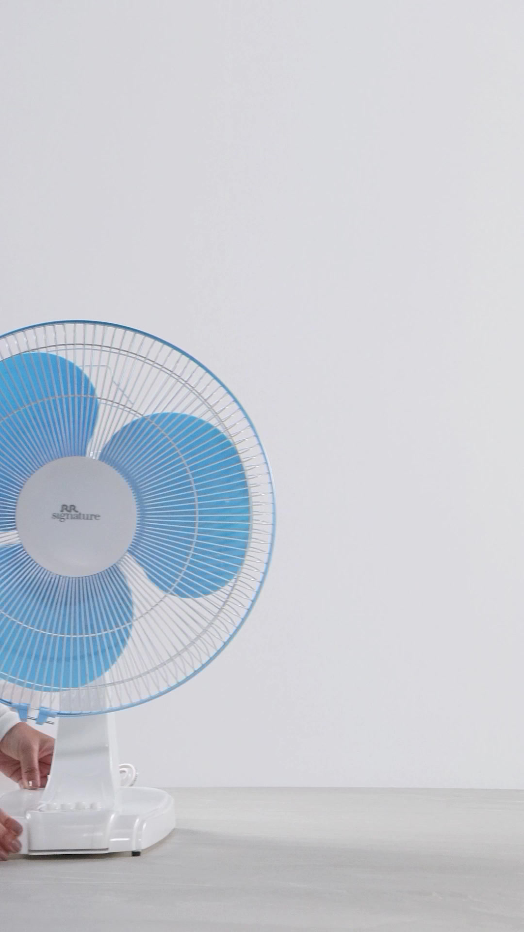 RR Signature Centaur 400 MM Table Fan For Home & Office|90 Degree Silent Oscillation | High Air Delivery | 3 Speed Setting | 2 Year Warranty 【White-Blue】 - Image 2