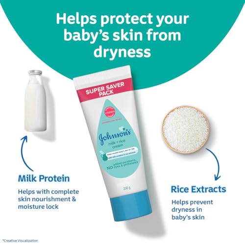 Johnson's Milk + Rice Cream, with Milk extracts and Vitamin E to Replenish Moisture, pH Balanced, 200gm, White - Image 5