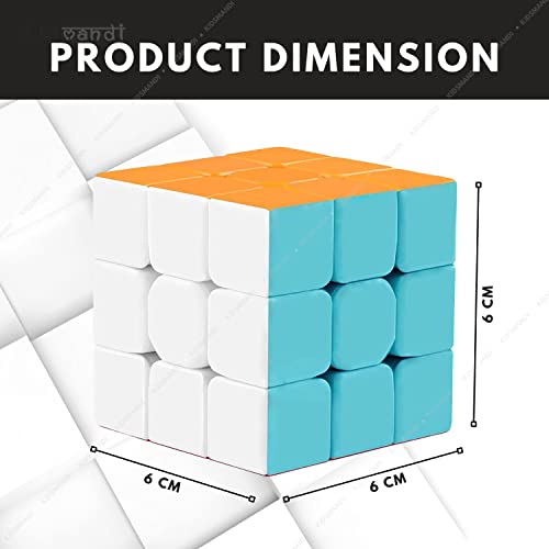 Kids Mandi 3x3 Stickerless Magic Cube Puzzle | Speed Cube, Brainteaser | Stressbuster, Anti-Anxiety, Fidget Game for Kids and Adults - Image 4