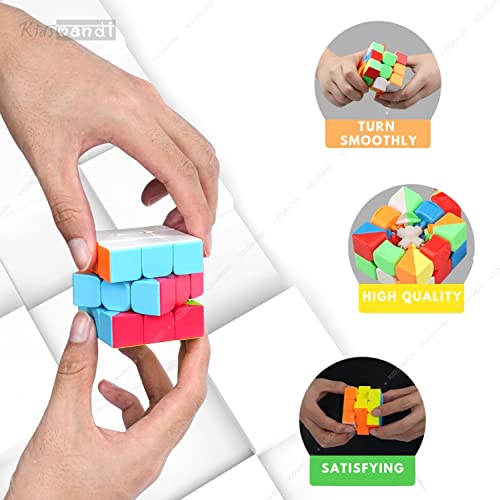Kids Mandi 3x3 Stickerless Magic Cube Puzzle | Speed Cube, Brainteaser | Stressbuster, Anti-Anxiety, Fidget Game for Kids and Adults - Image 5