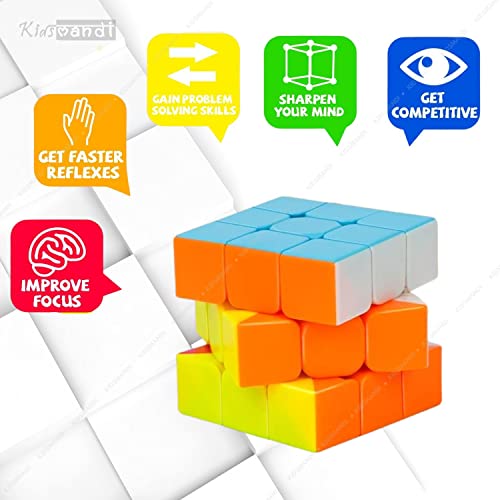 Kids Mandi 3x3 Stickerless Magic Cube Puzzle | Speed Cube, Brainteaser | Stressbuster, Anti-Anxiety, Fidget Game for Kids and Adults - Image 6