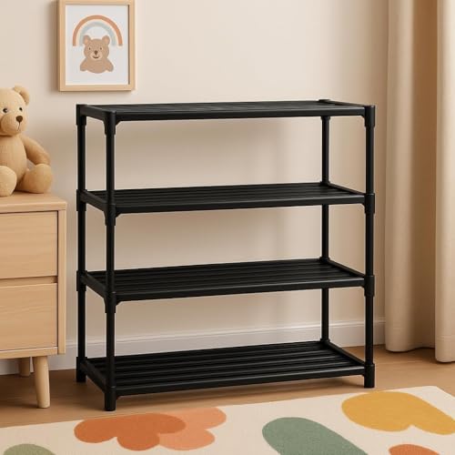 YouCopia 4 Tier Book Self Portable Book Shelf, Kids Books Racks for Home Plastic, Bookshelf for Home, Book Shelves, Stand, Organizer, Book Rack for Study Room/Library/Bedroom New (Black) - Image 4