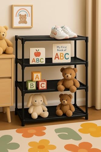 YouCopia 4 Tier Book Self Portable Book Shelf, Kids Books Racks for Home Plastic, Bookshelf for Home, Book Shelves, Stand, Organizer, Book Rack for Study Room/Library/Bedroom New (Black) - Image 5