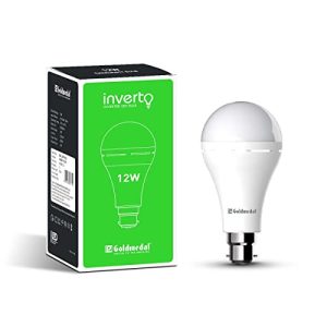 Goldmedal Inverto 12W B22 Emergency Rechargeable LED Bulb |Inverter Bulb for Home & Shops | Upto 4 Hour Back Up | Ideal for Power cuts | Energy Efficient |Cool Daylight(6500K)