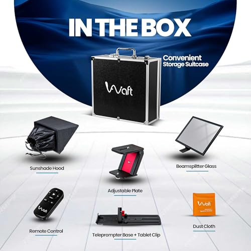 Aiwaft ALWT12XS 12.9" All-Metal Teleprompter with Bluetooth Remote & App Control | Compatible with iOS/Android App On iPad, Smartphone & DSLR | Foldable with Carry Case for Video Shooting - Image 3