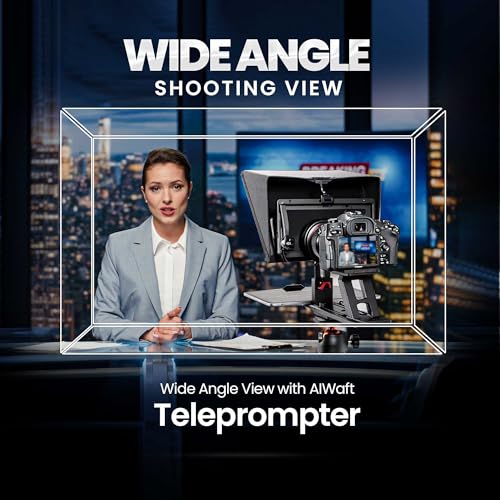 Aiwaft ALWT12XS 12.9" All-Metal Teleprompter with Bluetooth Remote & App Control | Compatible with iOS/Android App On iPad, Smartphone & DSLR | Foldable with Carry Case for Video Shooting - Image 7