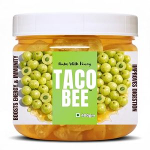 Taco Bee Amla With Honey | Premium | Sweet And Healthy | Rich In Antioxidants | Immunity & Energy Booster | Pure And Natural | Organic Honey | Amla Mixed Honey (400 Gm)