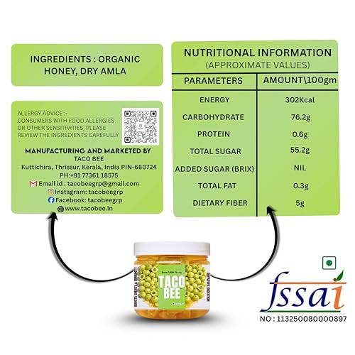Taco Bee Amla With Honey | Premium | Sweet And Healthy | Rich In Antioxidants | Immunity & Energy Booster | Pure And Natural | Organic Honey | Amla Mixed Honey (400 Gm) - Image 2