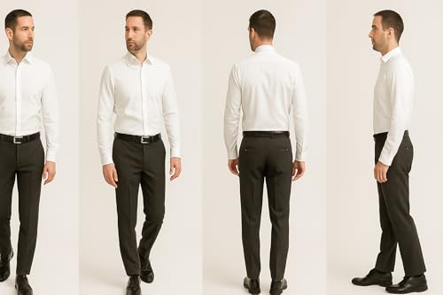 Men’s Premium White Linen Formal Shirt Slim Fit Breathable Office Wear Classic White Linen Shirt for Men Lightweight Formal Corporate Wear - Image 2