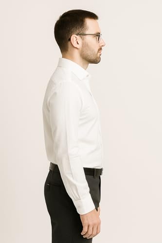 Men’s Premium White Linen Formal Shirt Slim Fit Breathable Office Wear Classic White Linen Shirt for Men Lightweight Formal Corporate Wear - Image 5