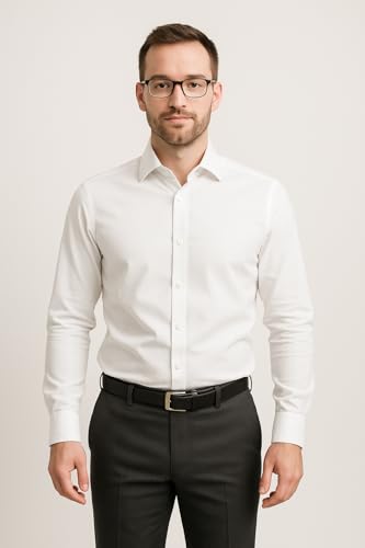 Men’s Premium White Linen Formal Shirt Slim Fit Breathable Office Wear Classic White Linen Shirt for Men Lightweight Formal Corporate Wear - Image 6