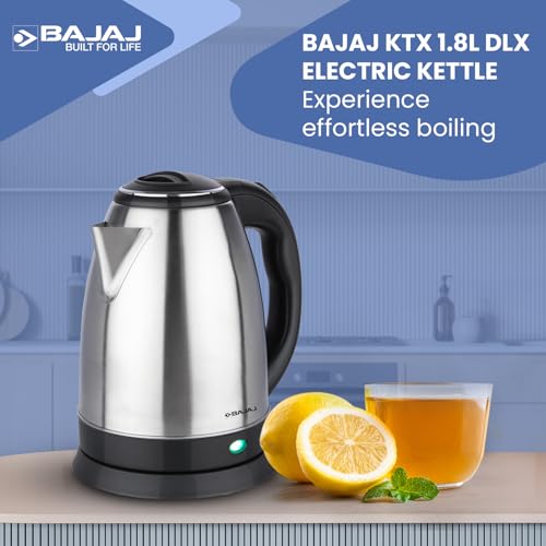 Bajaj KTX 1.8 Litre DLX Electric Kettle | 1350 Watts Kettle with Stainless Steel Body | Cordless Operation | Auto Shut-off Mechanism | 2-Yr Warranty 【Black】 - Image 3