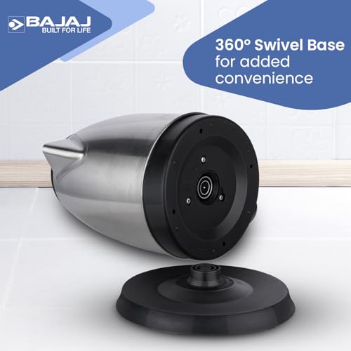 Bajaj KTX 1.8 Litre DLX Electric Kettle | 1350 Watts Kettle with Stainless Steel Body | Cordless Operation | Auto Shut-off Mechanism | 2-Yr Warranty 【Black】 - Image 4