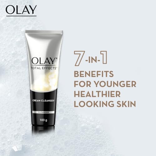 Olay Total Effects Cleanser,With Salicylic Acid & Exfoliating Silica Beads,Throughly Cleanse & Exfoliate Skin For Glowing,Younger Looking Skin,Suitable For Normal,Dry,Oily & Combination Skin,100 Gm - Image 5
