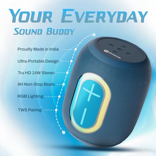 Groove BOP Big Impact 14W Powerful Sound, with up to 8Hrs of Playtime, Tru HD Bass, Advanced Bluetooth 5.3, Multiple Compatibility Connections, RGB Light - Tropical Blue - Image 2