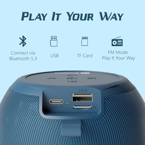 Groove BOP Big Impact 14W Powerful Sound, with up to 8Hrs of Playtime, Tru HD Bass, Advanced Bluetooth 5.3, Multiple Compatibility Connections, RGB Light - Tropical Blue - Image 4