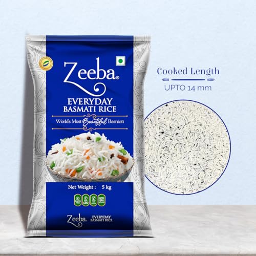 Zeeba Everyday Basmati Rice 5 Kg, Perfect for Everyday Cooking (Cooked length upto 14mm*) - Image 4