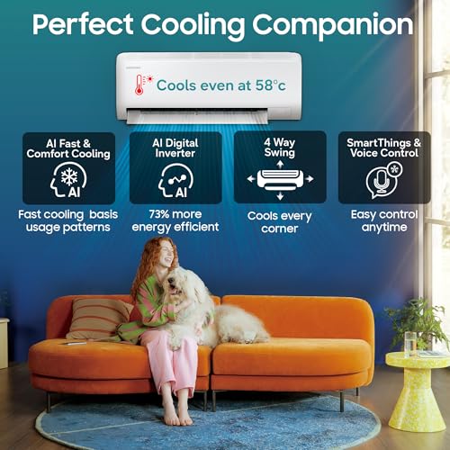 Samsung 1.5 Ton 5 Star AI Inverter Smart Split AC (WiFi, Energy Saving, Voice Control, Powerful Cooling, Copper, Digital Inverter, 4 Way swing, 5 Step Convertible, BESPOKE AI AR50F19D15HNNA) - Image 4