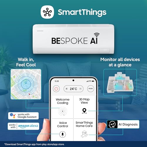 Samsung 1.5 Ton 5 Star AI Inverter Smart Split AC (WiFi, Energy Saving, Voice Control, Powerful Cooling, Copper, Digital Inverter, 4 Way swing, 5 Step Convertible, BESPOKE AI AR50F19D15HNNA) - Image 5