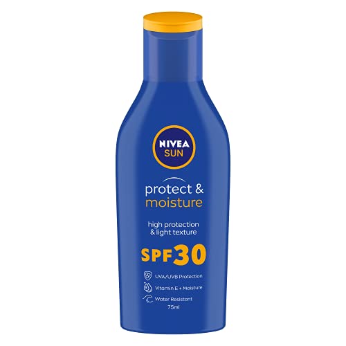 NIVEA Men & Women Sun Protect And Moisture 75Ml Spf 30 Advanced Sunscreen For Instant Protection For Normal Skin| Pa++ UVA - UVB Protection System| Water Resistant| Pack Of 1