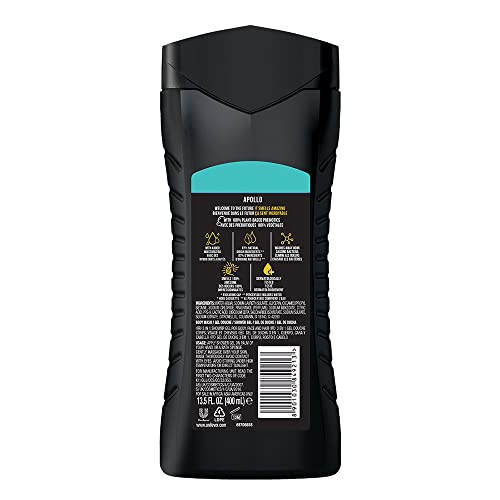 Axe Apollo 3 In 1 Body, Face & Hair Wash For Men, Long-Lasting Refreshing Sage & Cedarwood Fragrance For Upto 12Hrs, Natural Origin Ingredients, Removes Odor & Bacteria, No Parabens, 400ml - Image 3