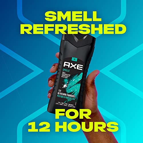 Axe Apollo 3 In 1 Body, Face & Hair Wash For Men, Long-Lasting Refreshing Sage & Cedarwood Fragrance For Upto 12Hrs, Natural Origin Ingredients, Removes Odor & Bacteria, No Parabens, 400ml - Image 4
