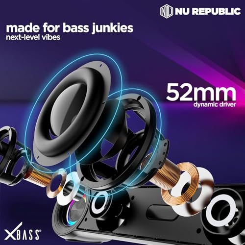 Nu Republic Partybox 180 with 18W Output, Upto 6 Hrs Playtime, 52mm Dynamic Driver, Vibrant RGB Light Bluetooth Soundbar (Black) - Image 5