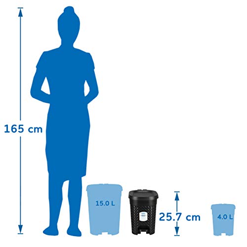 KOLORR Stitch 7 Liters Plastic Pedal Dustbin/Trash Can/Garbage Waste Bin with Lid for Home/Kitchen/Office/Bathroom & Washroom – Black - Image 7