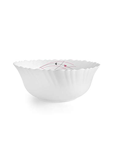 Cello Opalware Dazzle Lush Fiesta Dinner Set, 37 Units, White |Opal Glass Dinner Set for 6 | Light-Weight, Daily Use Crockery Set for Dining | White Plate and Bowl Set - Image 5