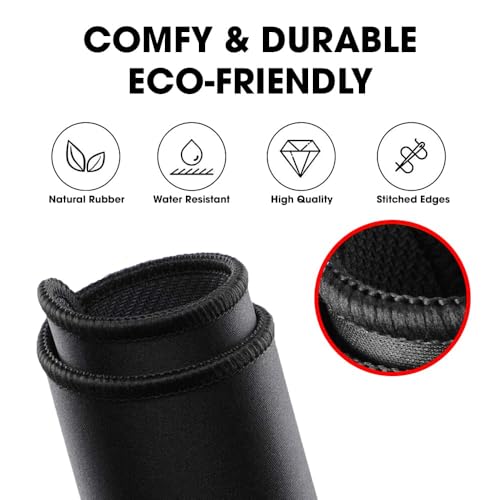 Sounce Mouse Pad Speed Type Mouse Pad with Antifray Stitched Embroidery Edges, Non-Slip Rubber Base Mousepad for Laptop PC (260mm x 210mm x 2mm) (Black) - Image 5