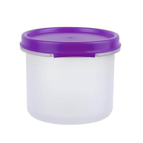 SIMPARTE Smart Slim Storage Air-Tight & Leak Resistant Plastic Round Modular Container For Juice, Snack, Condiment, Dry Fruit, Flax & Chia Seed Stackable, BPA Free (Purple, 250 ML, Set of 4) - Image 5