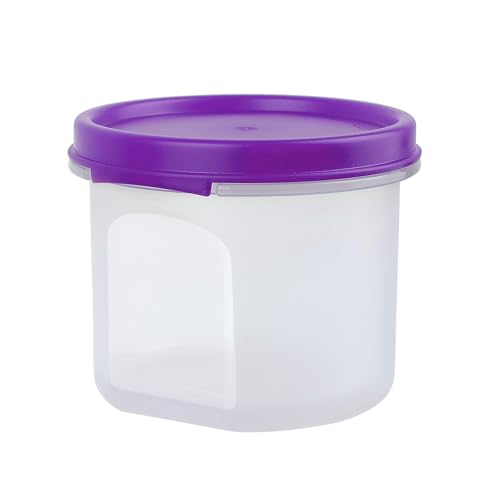 SIMPARTE Smart Slim Storage Air-Tight & Leak Resistant Plastic Round Modular Container For Juice, Snack, Condiment, Dry Fruit, Flax & Chia Seed Stackable, BPA Free (Purple, 250 ML, Set of 4) - Image 7