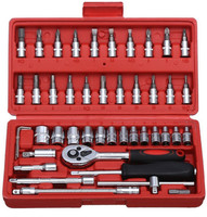 OKASTA High Quality 1/4-Inch Tool Ratchet Wrench Kit Household Socket Set(Pack of 46) - Image 3