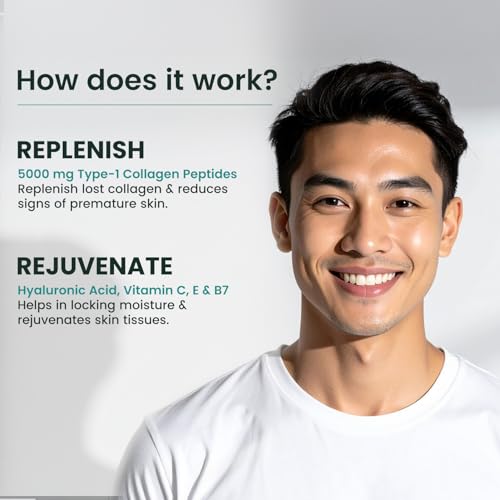 Neuherbs Collagen Supplement | Marine Skin Glow Collagen Peptides for Men & Women | With Hyaluronic Acid, Biotin, Vitamin C & E for Glowing & Youthful Skin | Litchi Flavour, 200g - Image 3