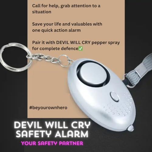 Devil Will Cry Defence Emergency Alarm in Keychain for Women Safety | Security Personal Protection Devices for Women, Girls, Kids & Elderly | SOS Alarm - Image 5