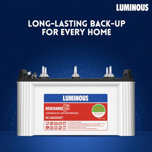 Luminous Red Charge RC 18000ST Short Tubular Inverter Battery for Home, Office & Shops | 150Ah/12V High-Performance, Durable & Low Maintenance Battery | Easy Installation | 36 Months Warranty - Image 3