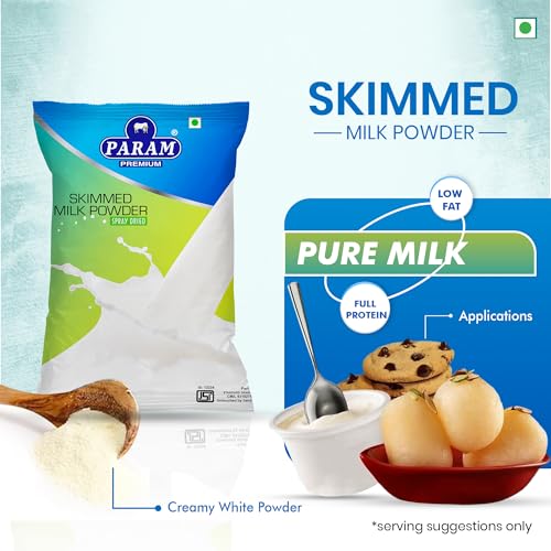 Param Skimmed Milk Powder 1Kg | 100% Pure & Natural | High Protein, Low Fat, Sugar-Free | No Preservatives | Instant Mix for Tea, Coffee, Cooking & Baking | Fat-Free Dairy Milk Powder - Image 6