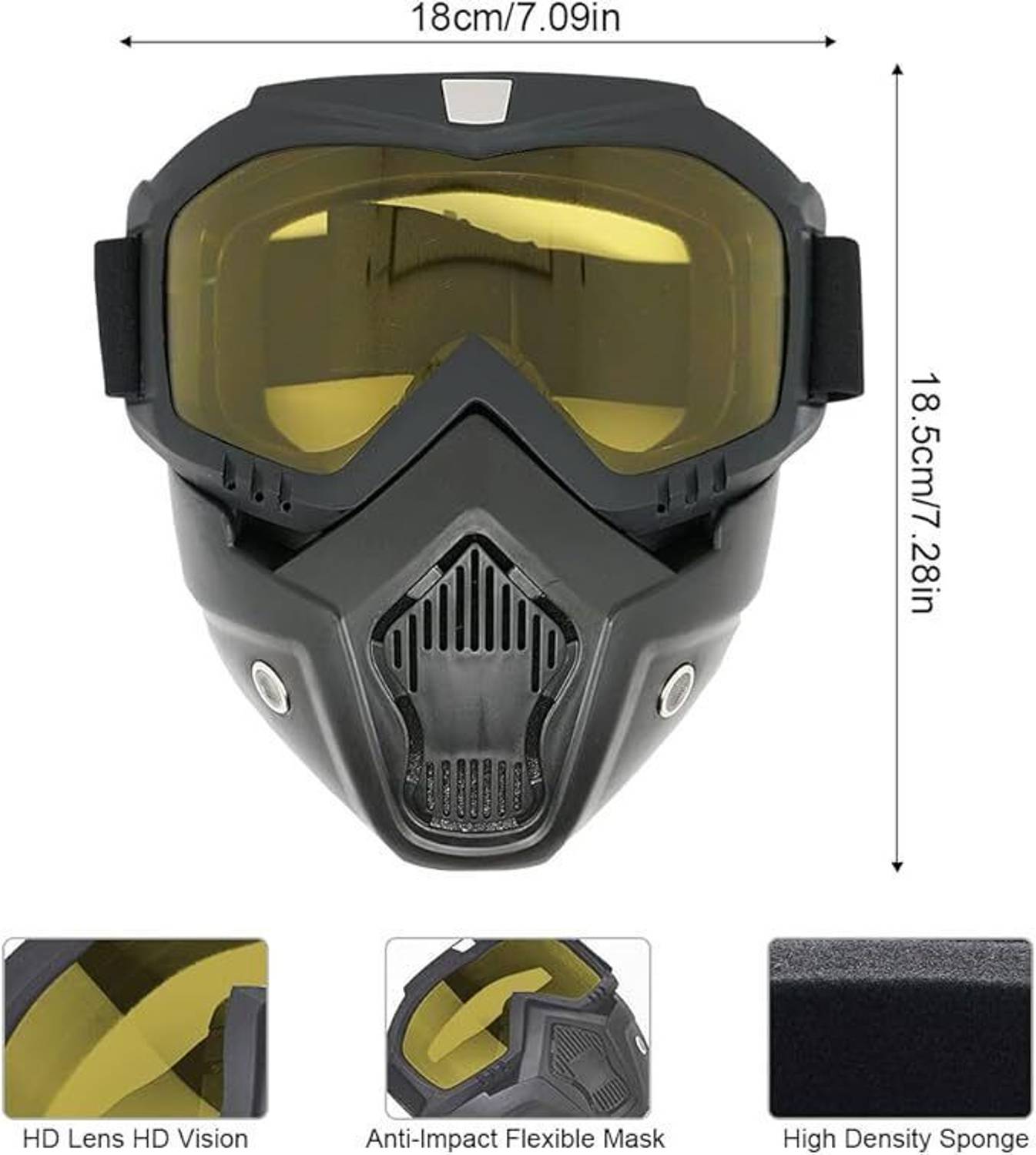 JAQUMA JAQUMA Goggle Mask Anti Scratch UV Protective Face & Eyewear Helmet Breath Guard - Image 3