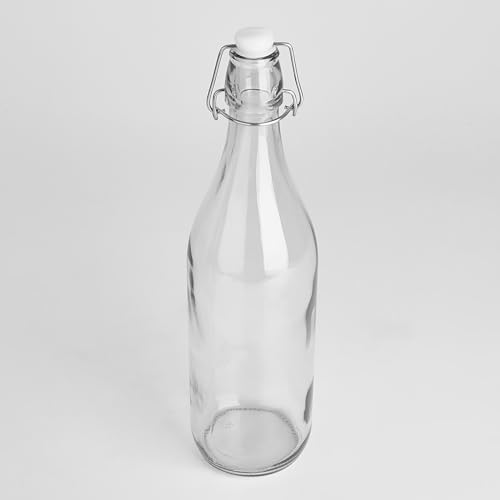 Home Centre - Glass Water Bottle with Stopper - 1L | Infinity Ardour | Transparent Bottle | Kitchen Container | Beverage Holder - Transparent - Image 3