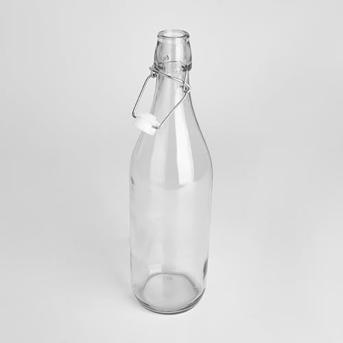 Home Centre - Glass Water Bottle with Stopper - 1L | Infinity Ardour | Transparent Bottle | Kitchen Container | Beverage Holder - Transparent - Image 5