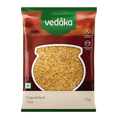 Amazon Brand - Vedaka Toor Dal (Arhar Dal) 5kg | Naturally Rich In Protein