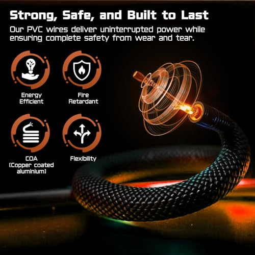 FAB P.V.C. INSULATED WIRES & CABLES | 2.5mm | 90m | FR PVC Insulated CCA Copper Wire | Single Core Multi-Strand House Wiring Cable | Gauge (10 No.) | Black - Image 3